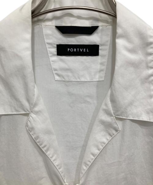 PORTVEL（ポートヴェル）PORTVEL (ポートヴェル) OPEN COLLAR SHIRT S/S/半袖シャツ ホワイト サイズ:2の古着・服飾アイテム