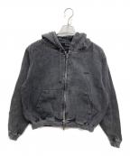 HUFハフ）の古着「WASHED FULL ZIP HOODIE」｜ブラック