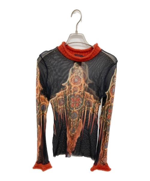 Jean Paul GAULTIER CLASSIQUE（ジャンポールゴルチエクラシック）Jean Paul GAULTIER CLASSIQUE (ジャンポールゴルチエクラシック) セカンドスキンシアーニット ブラック サイズ:40の古着・服飾アイテム