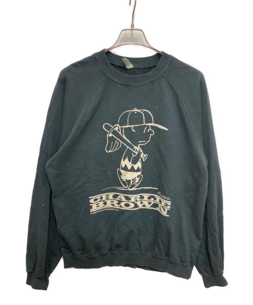 FREERAGE（フリーレイジ）FREERAGE (フリーレイジ) PEANUTS (ピーナッツ) ユーズド加工ラグラン グレー サイズ:Lの古着・服飾アイテム