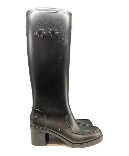Salvatore Ferragamo（サルヴァトーレ フェラガモ）Salvatore Ferragamo (サルヴァトーレ フェラガモ) レインブーツ ブラック サイズ:SIZE7の古着・服飾アイテム