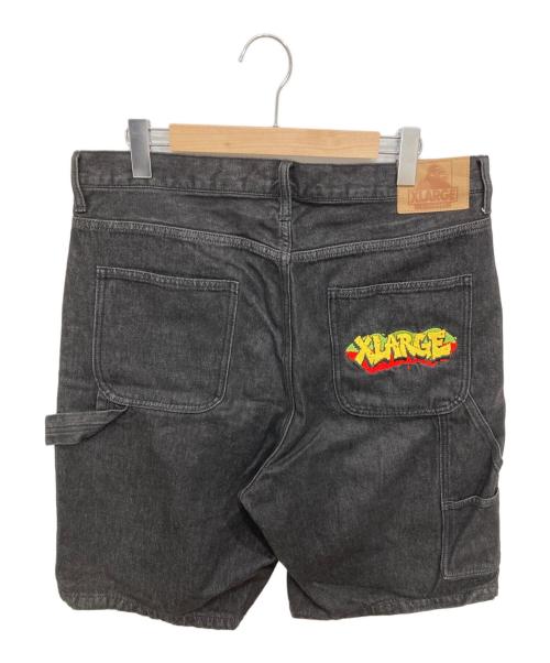 X-LARGE（エクストララージ）X-LARGE (エクストララージ) EMBROIDERY DENIM SHORTS ブラック サイズ:36の古着・服飾アイテム