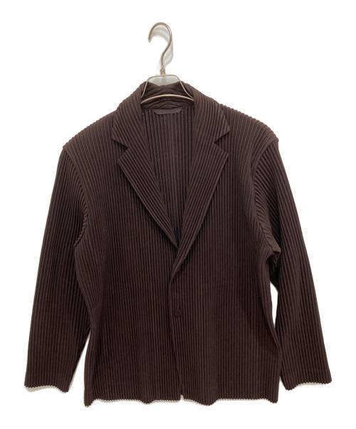 HOMME PLISSE ISSEY MIYAKE（オム プリッセ イッセイ ミヤケ）HOMME PLISSE ISSEY MIYAKE (オム プリッセ イッセイ ミヤケ) TAILORED PLEATS 2/プリーツジャケット ブラウン サイズ:3の古着・服飾アイテム