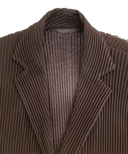 HOMME PLISSE ISSEY MIYAKE（オム プリッセ イッセイ ミヤケ）HOMME PLISSE ISSEY MIYAKE (オム プリッセ イッセイ ミヤケ) TAILORED PLEATS 2/プリーツジャケット ブラウン サイズ:3の古着・服飾アイテム