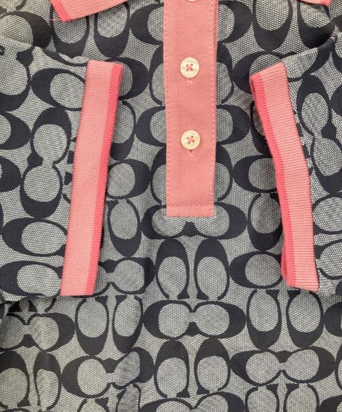 COACH（コーチ）COACH (コーチ) シグネチャー ピケ ポロ シャツ ブルー サイズ:XSの古着・服飾アイテム