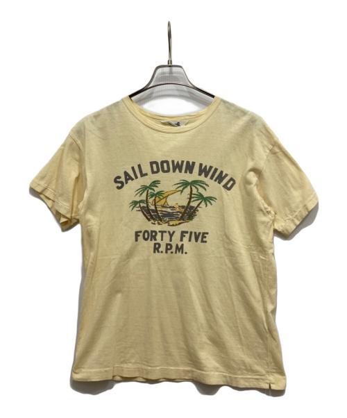 45rpm&（フォーティファイブアールピーエムアンド）45rpm& (フォーティファイブアールピーエムアンド) プリントTシャツ イエロー サイズ:3の古着・服飾アイテム