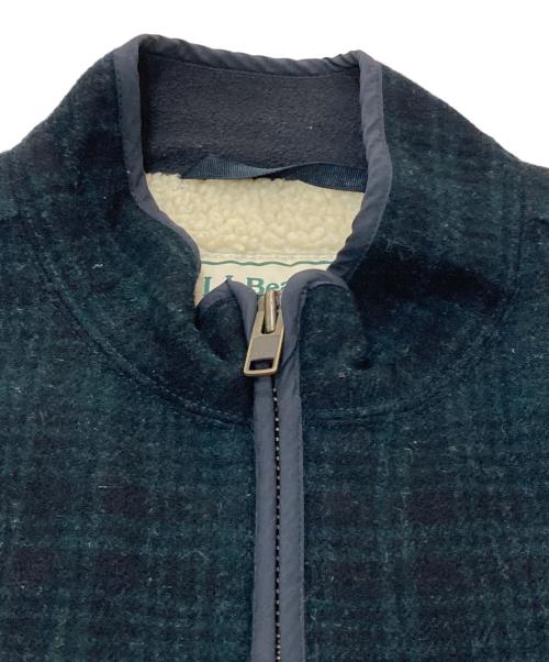 L.L.Bean（エルエルビーン）L.L.Bean (エルエルビーン) 裏ボアチェックウールベスト グリーン×ブラック サイズ:Mの古着・服飾アイテム