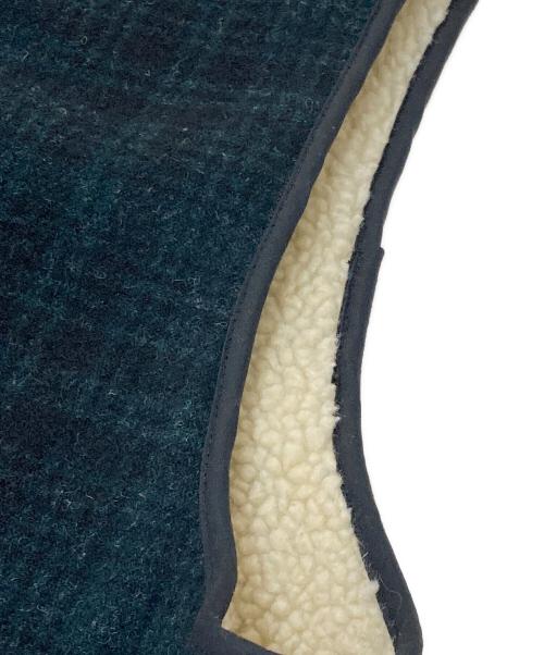L.L.Bean（エルエルビーン）L.L.Bean (エルエルビーン) 裏ボアチェックウールベスト グリーン×ブラック サイズ:Mの古着・服飾アイテム