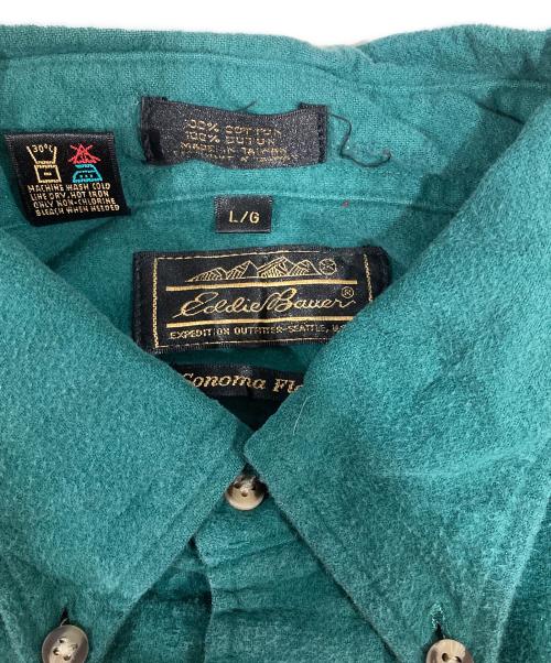 Eddie Bauer（エディーバウアー）Eddie Bauer (エディーバウアー) シャモアクロスシャツ グリーン サイズ:Lの古着・服飾アイテム
