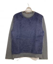 MARNI（マルニ）の古着「ファーパネルニット」｜ネイビー
