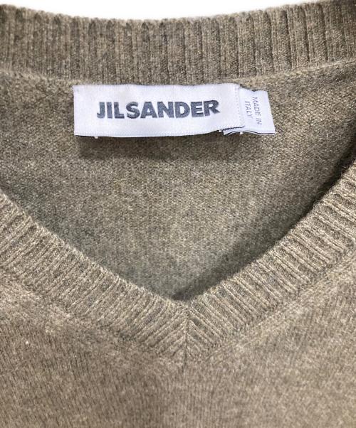 JIL SANDER（ジルサンダー）JIL SANDER (ジルサンダー) Vネックニット カーキ サイズ:40の古着・服飾アイテム