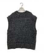 CLANEクラネ）の古着「SIDE ZIP TWEED KNIT VEST」｜ブラック