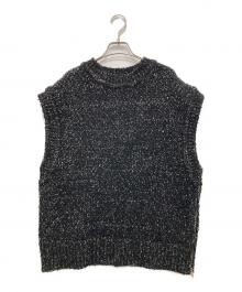 CLANE（クラネ）の古着「SIDE ZIP TWEED KNIT VEST」｜ブラック