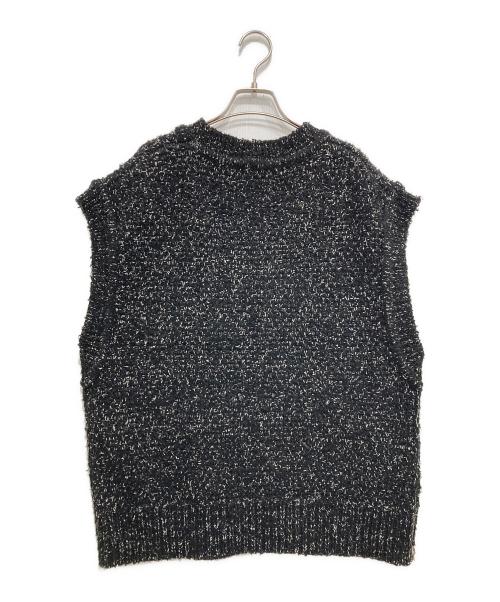 CLANE（クラネ）CLANE (クラネ) SIDE ZIP TWEED KNIT VEST ブラック サイズ:不明の古着・服飾アイテム