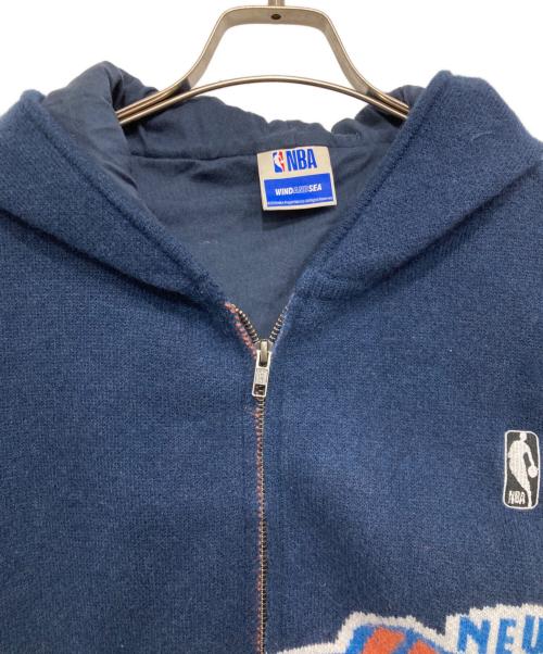 WIND AND SEA（ウィンダンシー）WIND AND SEA (ウィンダンシー) NBA (エヌビーエー) Jacquard Knit Hoodie ネイビー サイズ:Sの古着・服飾アイテム