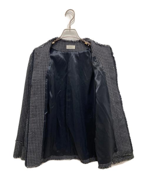IENA（イエナ）IENA (イエナ) ＆NAVYノーカラーツィード ジャケット ブラック サイズ:38の古着・服飾アイテム
