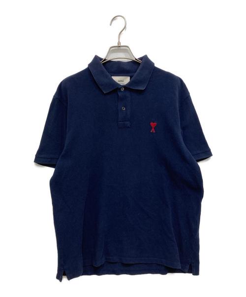 AMI Alexandre Mattiussi（アミアレクサンドルマテュッシ）AMI Alexandre Mattiussi (アミアレクサンドルマテュッシ) Ami de Coeur ポロシャツ ネイビー サイズ:XLの古着・服飾アイテム