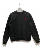 AMI Alexandre Mattiussiアミアレクサンドルマテュッシ）の古着「AMI DE COEUR SWEAT SHIRT」｜ブラック