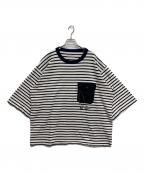 ORCIVAL×and wanderオーシバル×アンドワンダー）の古着「H/S T/ボーダーカットソー」｜ホワイト