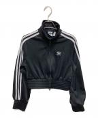 adidasアディダス）の古着「クロップドトラックジャケット」｜ブラック