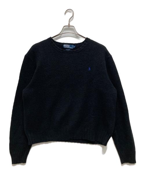 POLO RALPH LAUREN（ポロ・ラルフローレン）POLO RALPH LAUREN (ポロ・ラルフローレン) ウールコットンニット ブラック サイズ:XXLの古着・服飾アイテム