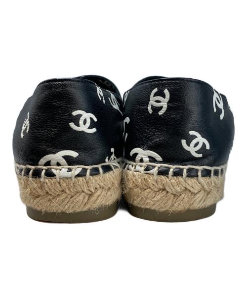 CHANEL（シャネル）CHANEL (シャネル) ココマークエスパドリーユスリッポン ブラック サイズ:SIZE37の古着・服飾アイテム