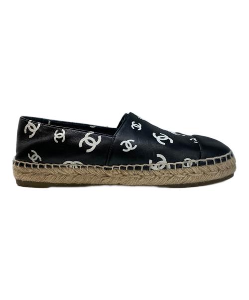 CHANEL（シャネル）CHANEL (シャネル) ココマークエスパドリーユスリッポン ブラック サイズ:SIZE37の古着・服飾アイテム