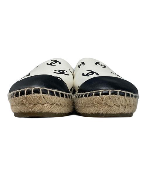 CHANEL（シャネル）CHANEL (シャネル) ココマークエスパドリーユスリッポン ホワイト サイズ:SIZE37の古着・服飾アイテム