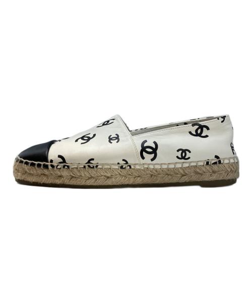 CHANEL（シャネル）CHANEL (シャネル) ココマークエスパドリーユスリッポン ホワイト サイズ:SIZE37の古着・服飾アイテム