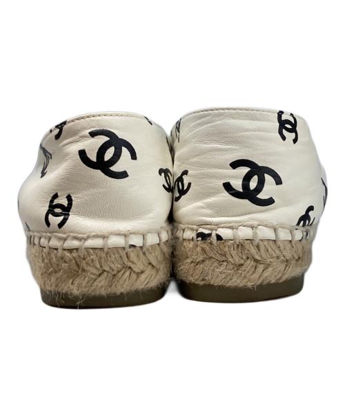 CHANEL（シャネル）CHANEL (シャネル) ココマークエスパドリーユスリッポン ホワイト サイズ:SIZE37の古着・服飾アイテム