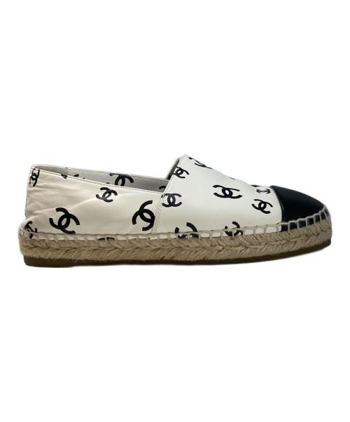 CHANEL（シャネル）CHANEL (シャネル) ココマークエスパドリーユスリッポン ホワイト サイズ:SIZE37の古着・服飾アイテム