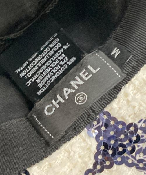 CHANEL（シャネル）CHANEL (シャネル) ツイードスパンコールバケットハット ホワイトの古着・服飾アイテム