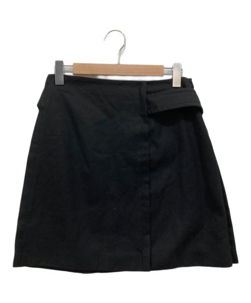 CHANEL（シャネル）CHANEL (シャネル) 00’sベルト付きウールメルトンミニスカート ブラック サイズ:SIZE40の古着・服飾アイテム
