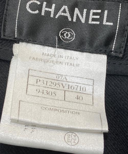 CHANEL（シャネル）CHANEL (シャネル) 00’sベルト付きウールメルトンミニスカート ブラック サイズ:SIZE40の古着・服飾アイテム