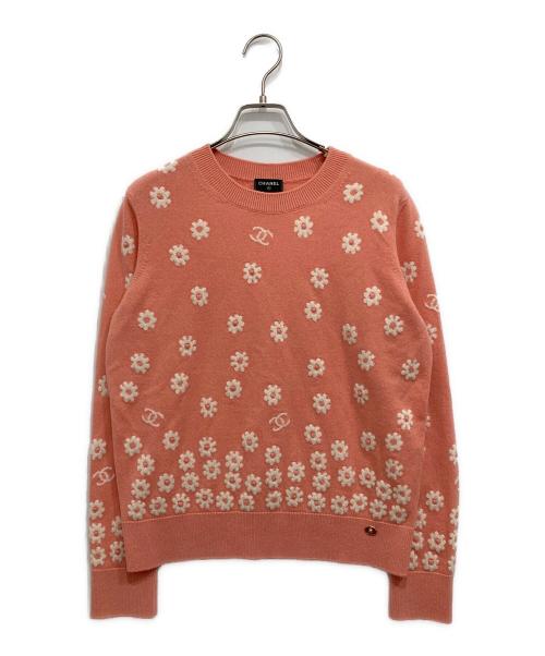 CHANEL（シャネル）CHANEL (シャネル) カシミヤ ココマーク デイジーニット プルオーバー ピンク サイズ:SIZE38の古着・服飾アイテム