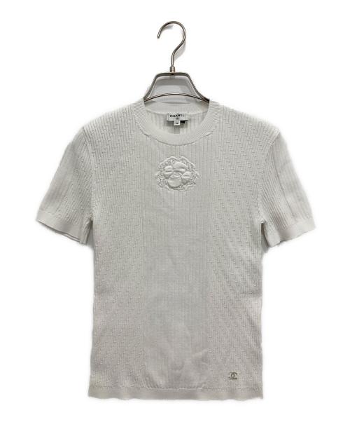 CHANEL（シャネル）CHANEL (シャネル) 半袖ニット ホワイト サイズ:SIZE36の古着・服飾アイテム