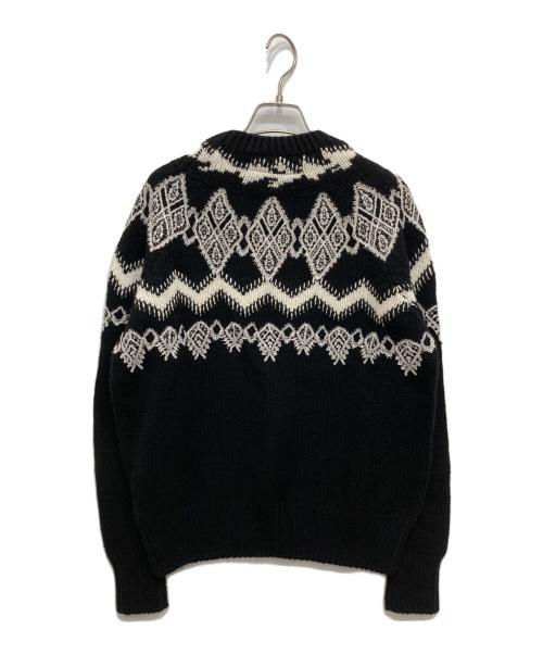 ermanno scervino（エルマノシェルビーノ）ERMANNO SCERVINO (エルマノシェルビーノ) レース刺繍ニット ブラック サイズ:Ｓの古着・服飾アイテム