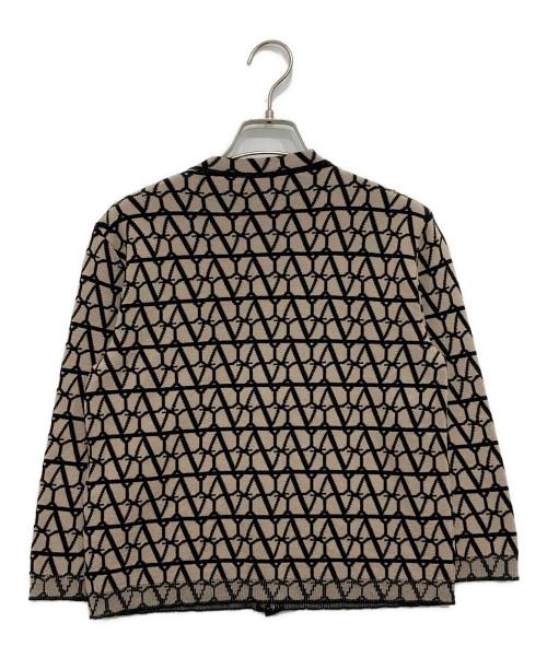VALENTINO（ヴァレンティノ）VALENTINO (ヴァレンティノ) Vロゴニットカーディガン ベージュ サイズ:Mの古着・服飾アイテム