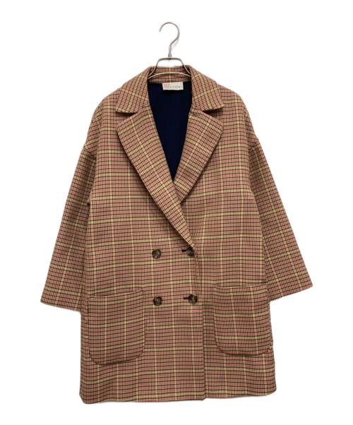 RED VALENTINO（レッドヴァレンティノ）RED VALENTINO (レッドヴァレンティノ) ダブルブレストチェスターコート ピンク サイズ:SIZE40の古着・服飾アイテム