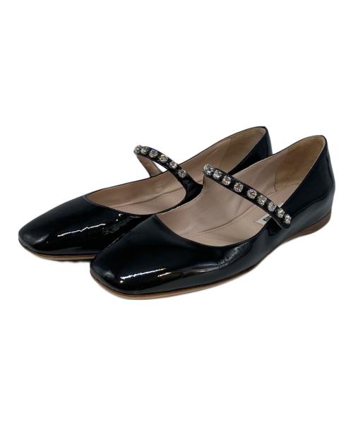 MIU MIU（ミュウミュウ）MIU MIU (ミュウミュウ) パテントレザーメリージェーン ブラック サイズ:SIZE35の古着・服飾アイテム