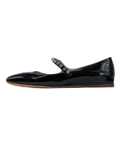 MIU MIU（ミュウミュウ）MIU MIU (ミュウミュウ) パテントレザーメリージェーン ブラック サイズ:SIZE35の古着・服飾アイテム