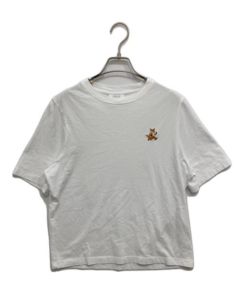 maison kitsune（メゾンキツネ）MAISON KITSUNE (メゾンキツネ) スピーディフォックスパッチTシャツ ホワイト サイズ:XSの古着・服飾アイテム