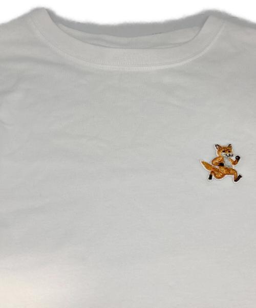 maison kitsune（メゾンキツネ）MAISON KITSUNE (メゾンキツネ) スピーディフォックスパッチTシャツ ホワイト サイズ:XSの古着・服飾アイテム