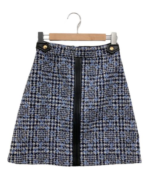 LOUIS VUITTON（ルイ ヴィトン）LOUIS VUITTON (ルイ ヴィトン) モノグラムツイードスカート スカイブルー サイズ:SIZE36の古着・服飾アイテム
