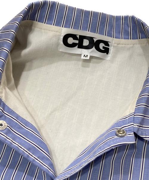 CDG（シーディージー）CDG (シーディージー) ストライプコーチジャケット ブルー サイズ:Mの古着・服飾アイテム