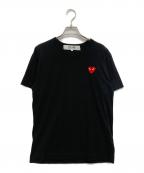 PLAY COMME des GARCONSプレイコムデギャルソン）の古着「ハートワッペンTシャツ」｜ブラック