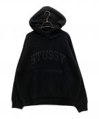 stussyステューシー）の古着「ニットパーカー」｜ブラック