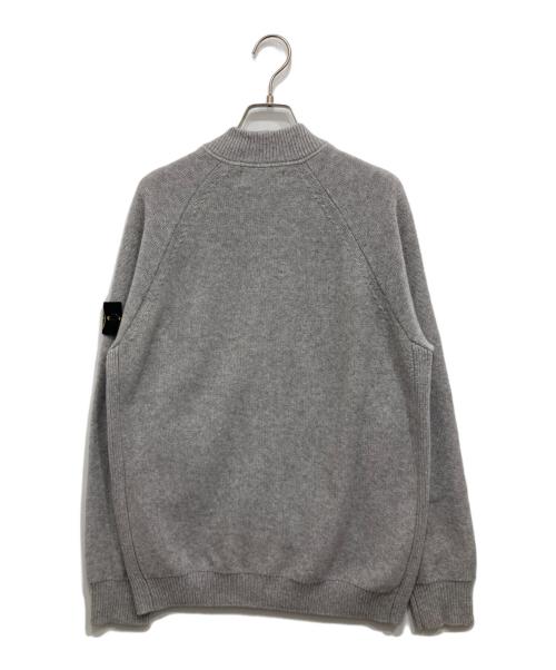 STONE ISLAND（ストーンアイランド）STONE ISLAND (ストーンアイランド) カシミヤ混MA-1タイプニット ブルゾン グレー サイズ:Mの古着・服飾アイテム