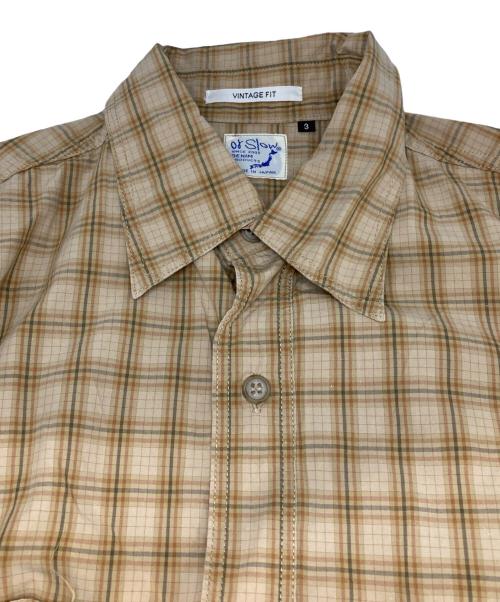 orSlow（オアスロウ）orSlow (オアスロウ) マチ付チェックシャツ ベージュ サイズ:３の古着・服飾アイテム