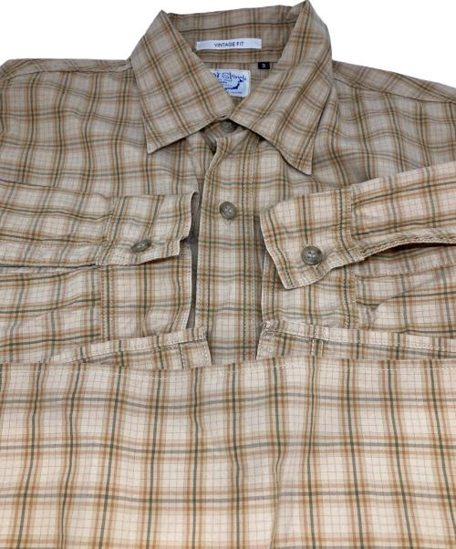 orSlow（オアスロウ）orSlow (オアスロウ) マチ付チェックシャツ ベージュ サイズ:３の古着・服飾アイテム